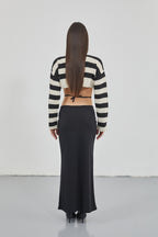 Waist Tie Maxi Black Skirt
