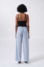 Sash Detail Striped Blue Pants