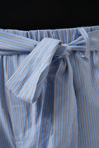 Sash Detail Striped Blue Pants