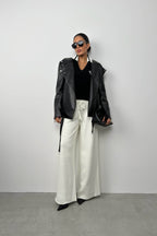 Wide-Leg Knit Sweatpants