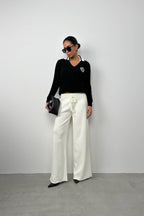 Wide-Leg Knit Sweatpants