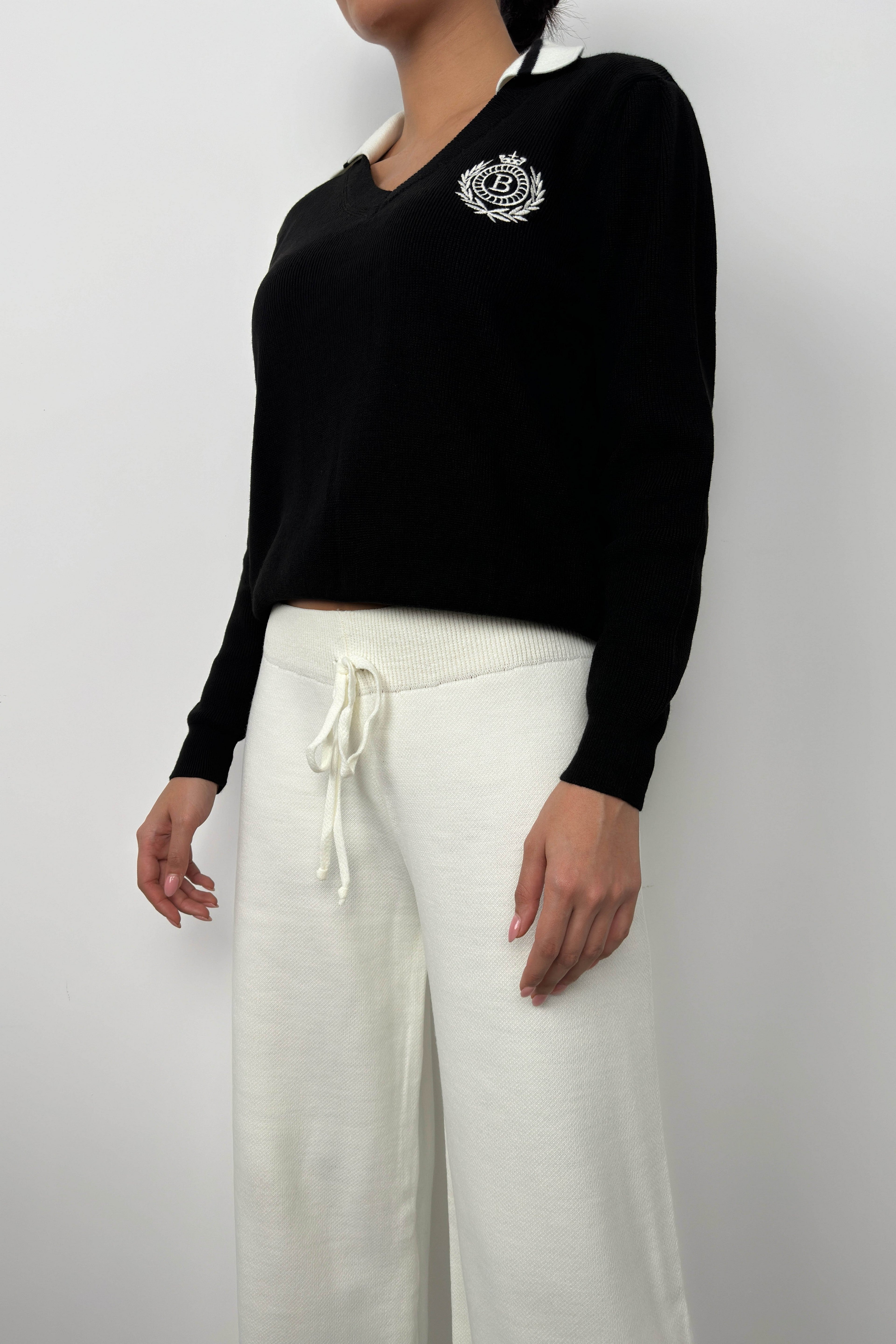 Wide-Leg Knit Sweatpants