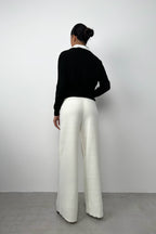 Wide-Leg Knit Sweatpants