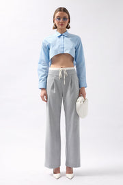 Boxer Detail Laced Gray Trousers