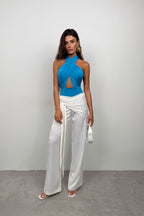 Neck Strap Blue Bodysuit