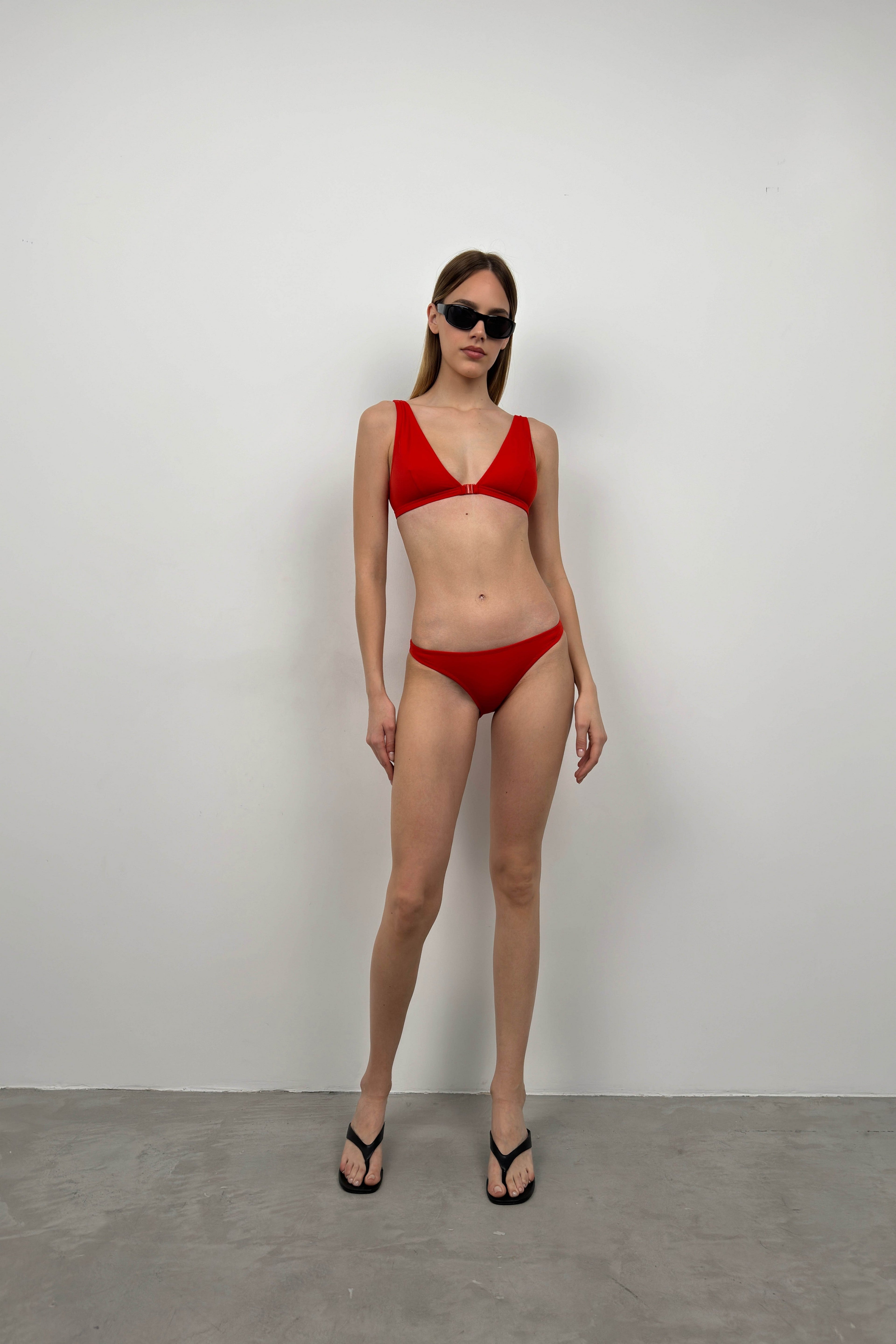 Red Bralet Bikini Takim