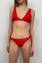 Red Bralet Bikini Takim