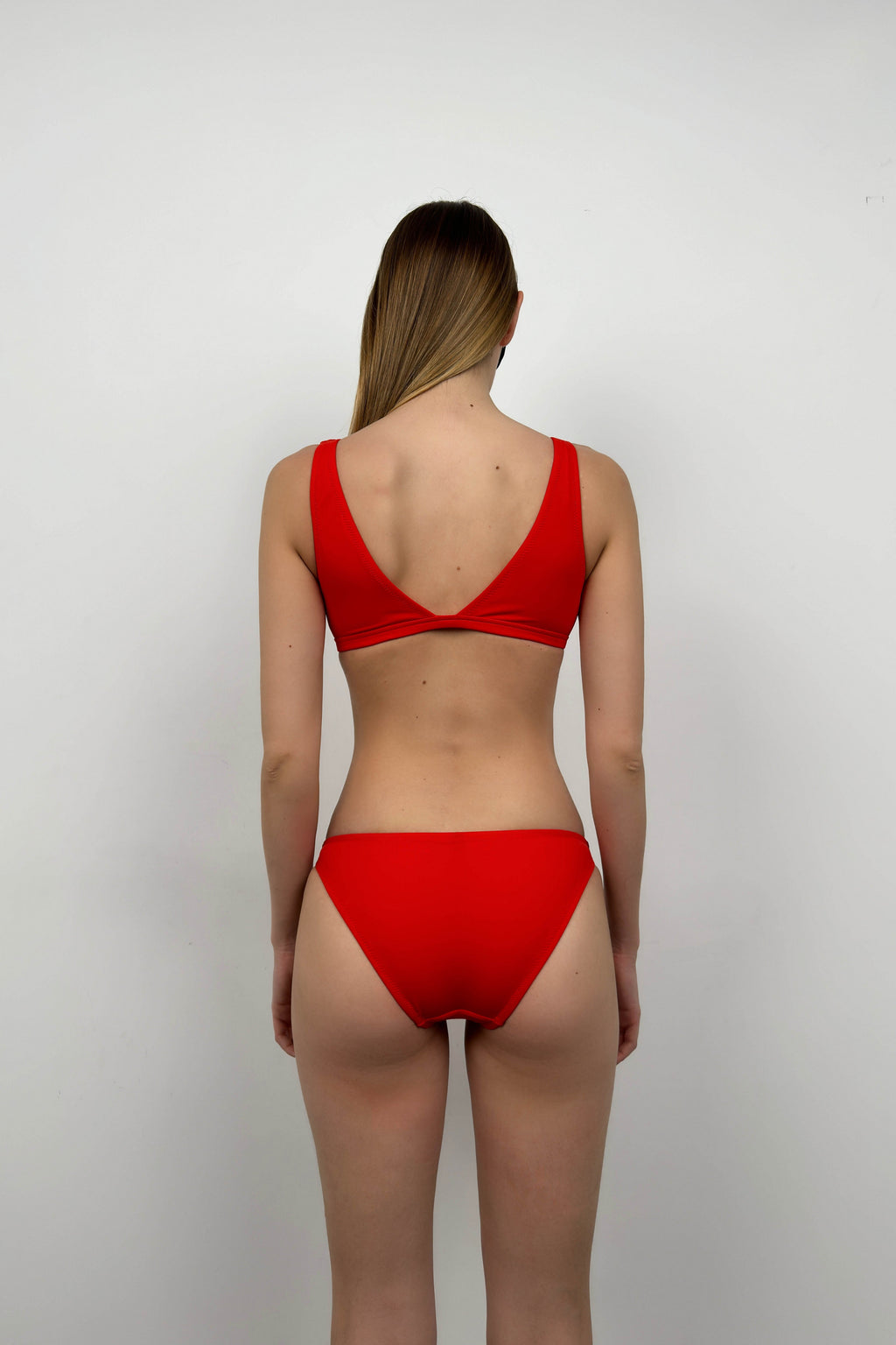 Red Bralet Bikini Takim