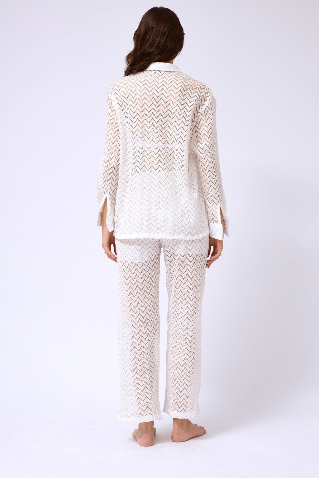 Embroidered White Shirt Pants Set