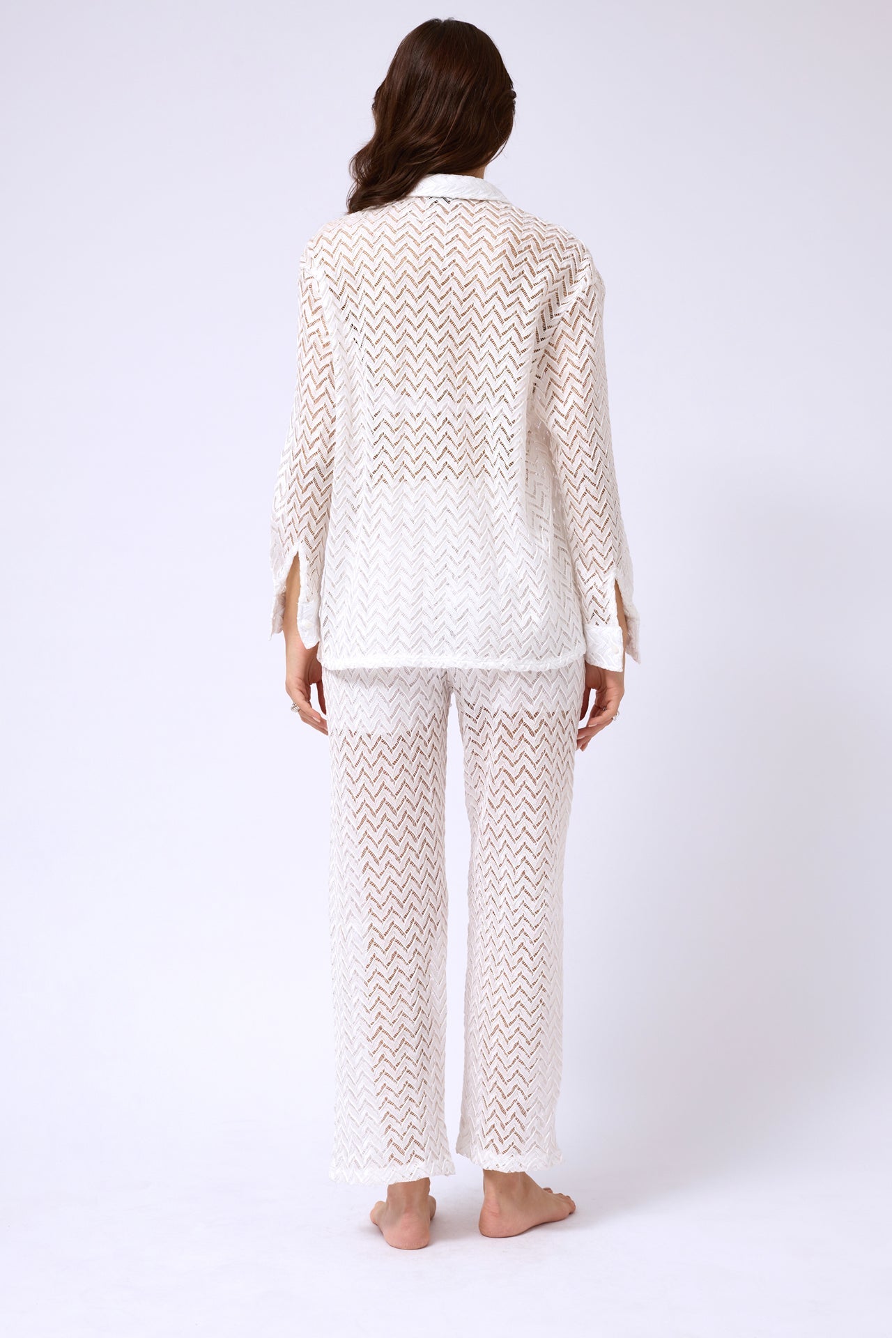 Embroidered White Shirt Pants Set