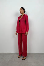 Brode Fuchsia Shirt Pants Set