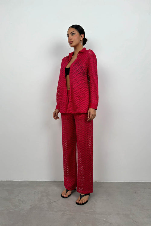 Brode Fuchsia Shirt Pants Set