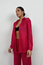 Brode Fuchsia Shirt Pants Set