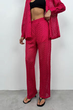 Brode Fuchsia Shirt Pants Set
