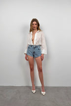 White Broderie Shirt