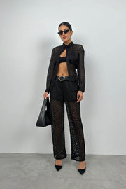 Brode Black Shirt Trousers Set