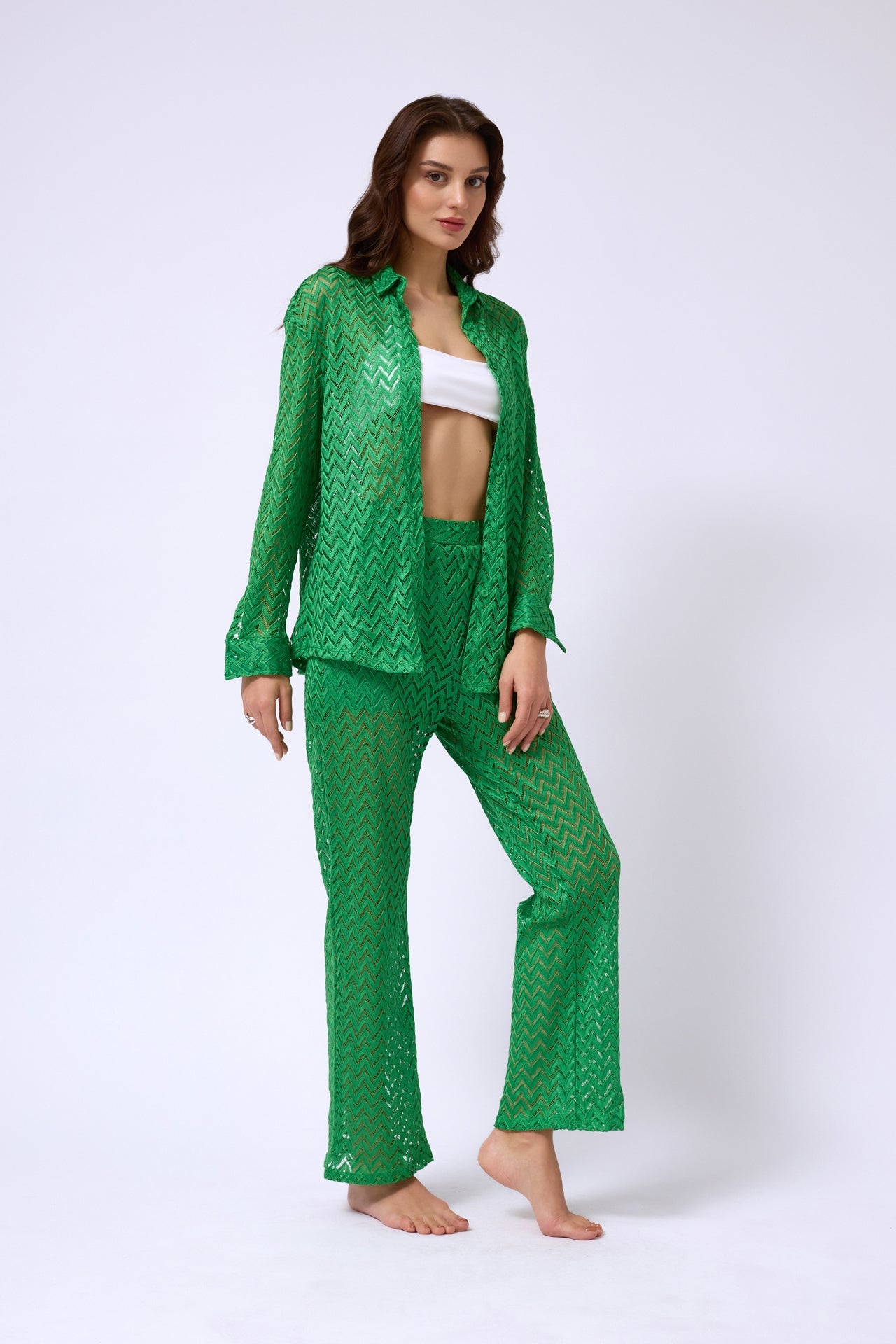 Brode Green Shirt Pants Set