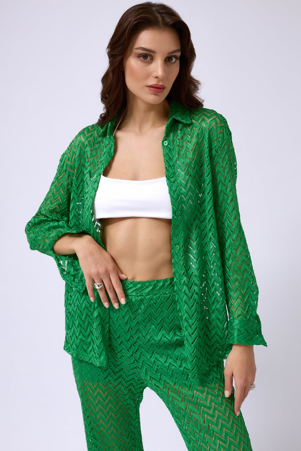 Brode Green Shirt Pants Set