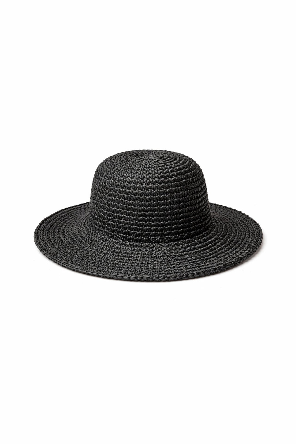 Black Bucket Straw Hat