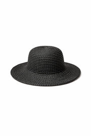 Black Bucket Straw Hat