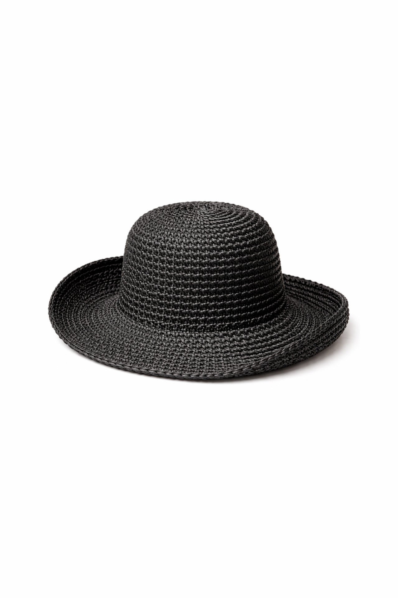 Black Bucket Straw Hat