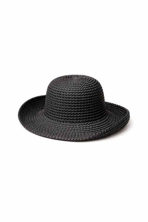 Black Bucket Straw Hat