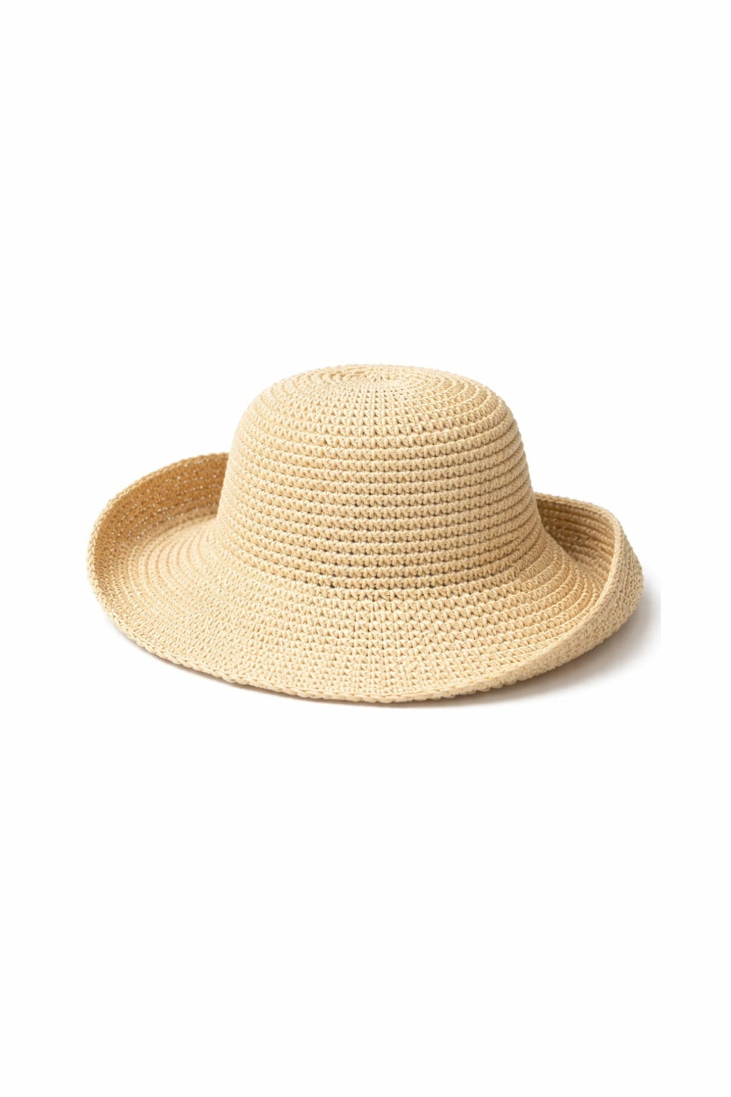 Beige Bucket Straw Hat