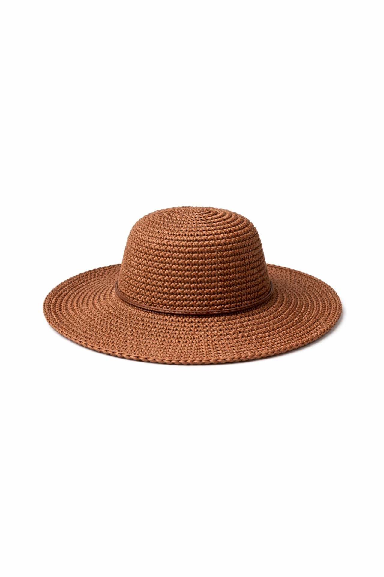 Brown Bucket Straw Hat