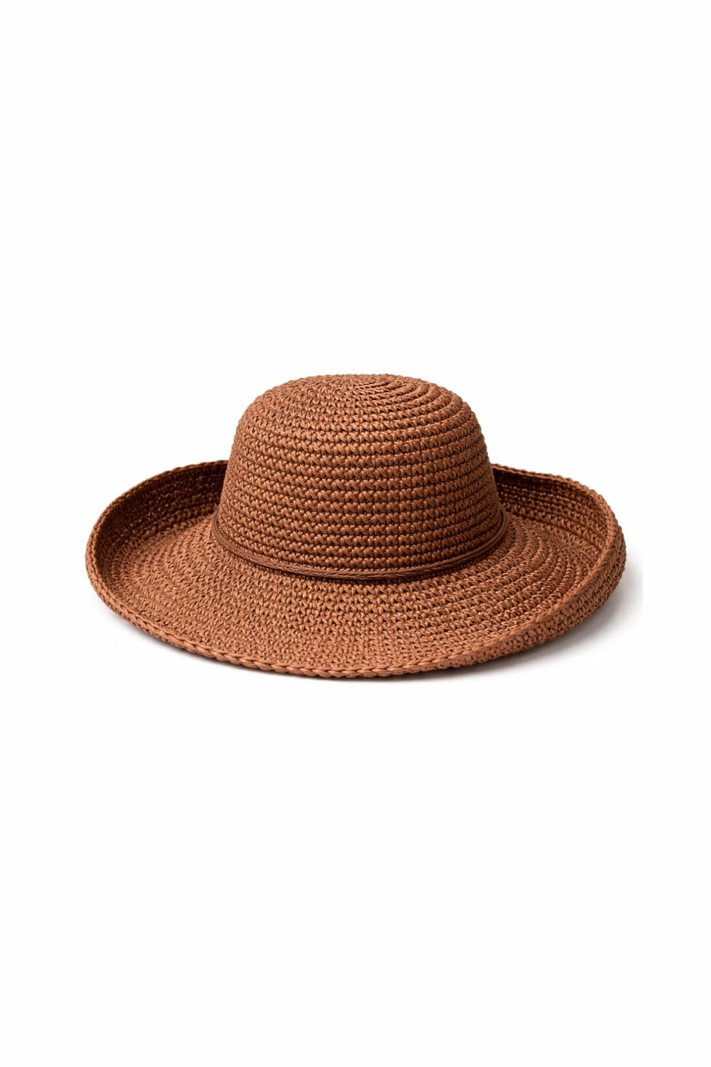 Brown Bucket Straw Hat