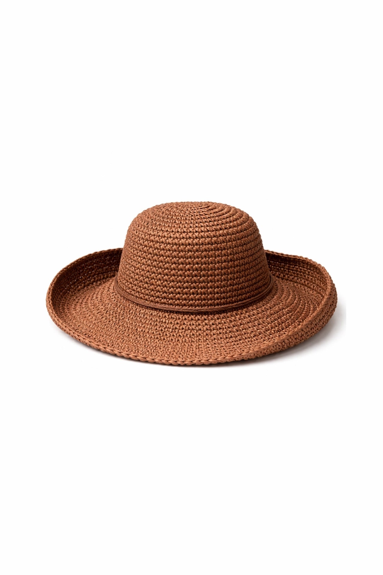 Brown Bucket Straw Hat