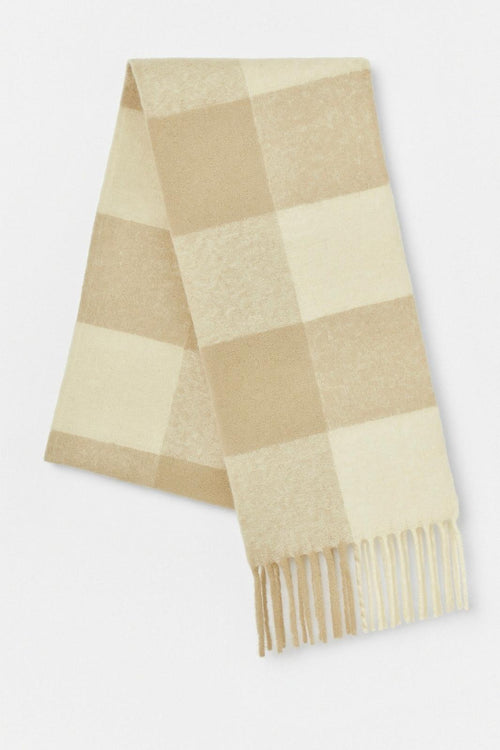 Boucle Plaid Beige Scarf
