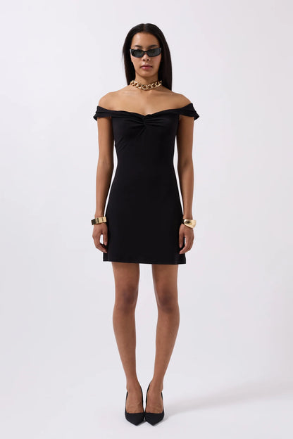 Ruched Detail Off Shoulder Mini Dress
