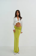 Ruched Detay Green Maxi Skirt