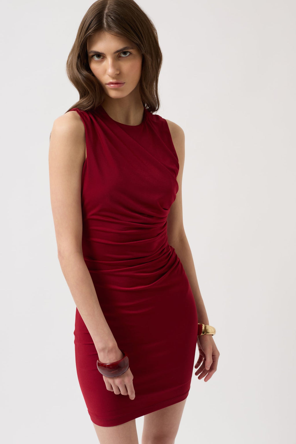 Ruched Mini Burdaydy Dress