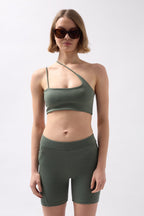 Cross Strap Khaki Bra