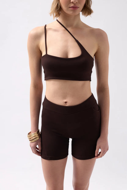 Leggings Detail High Waist Blue Jeans + Crop