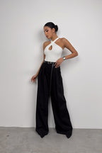 Cross Strap White Bodysuit
