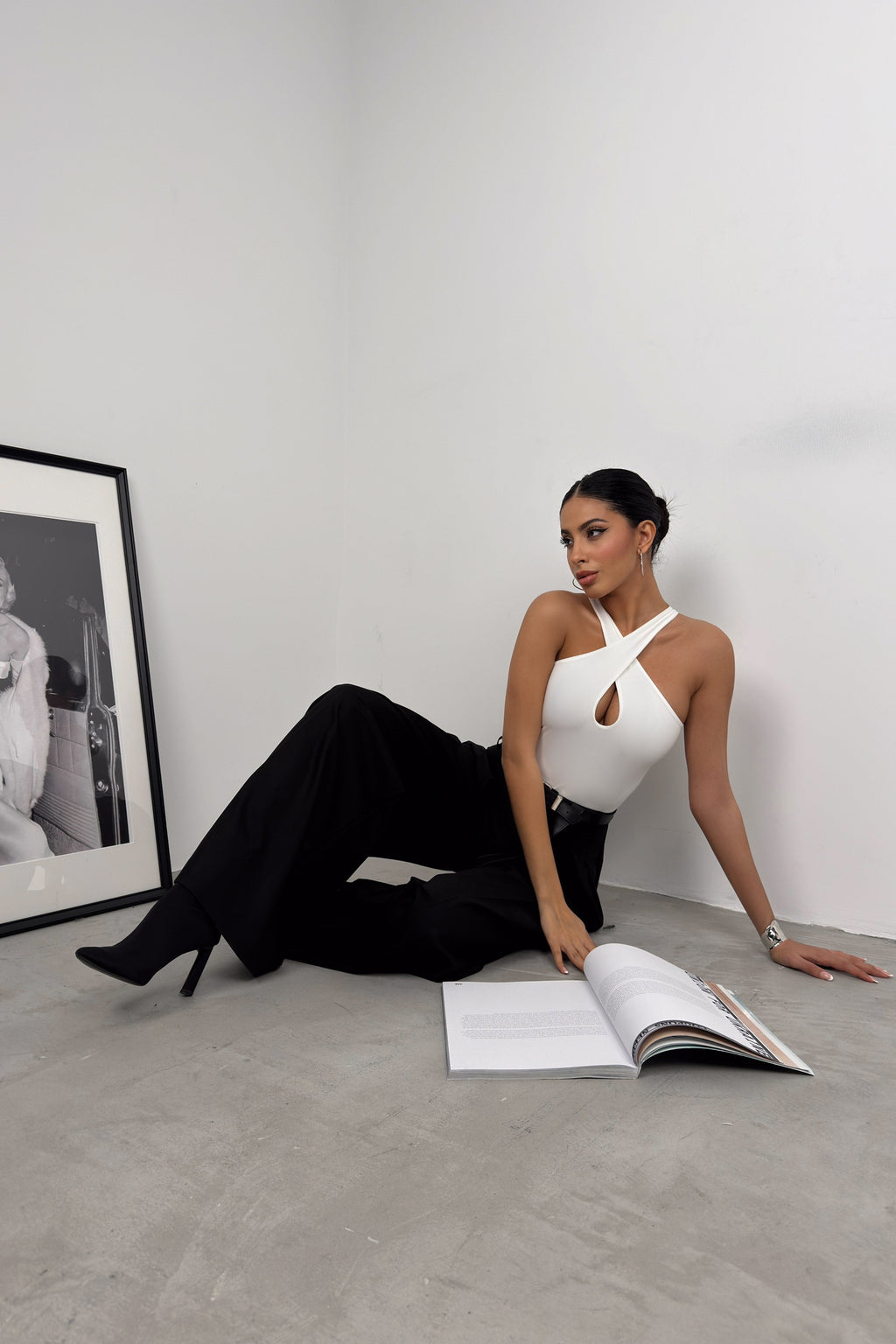 Cross Strap White Bodysuit