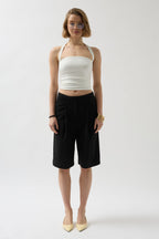 Cross Strapli Ecru Blouse