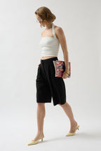 Cross Strapli Ecru Blouse
