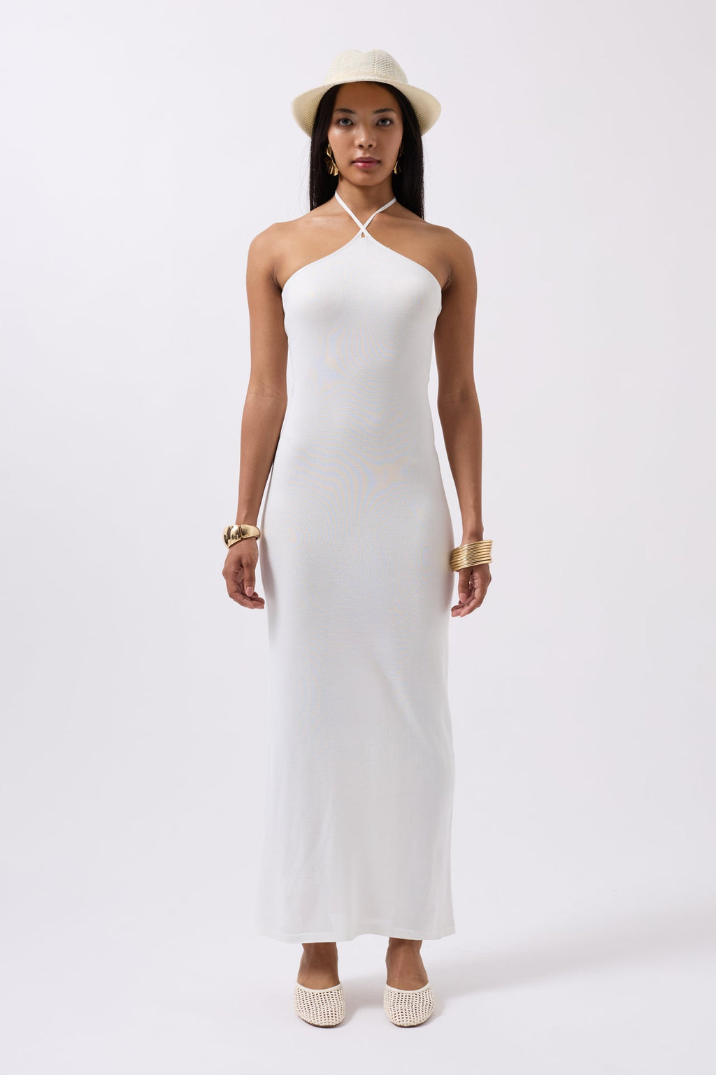 Cross Strap Maxi White Dress