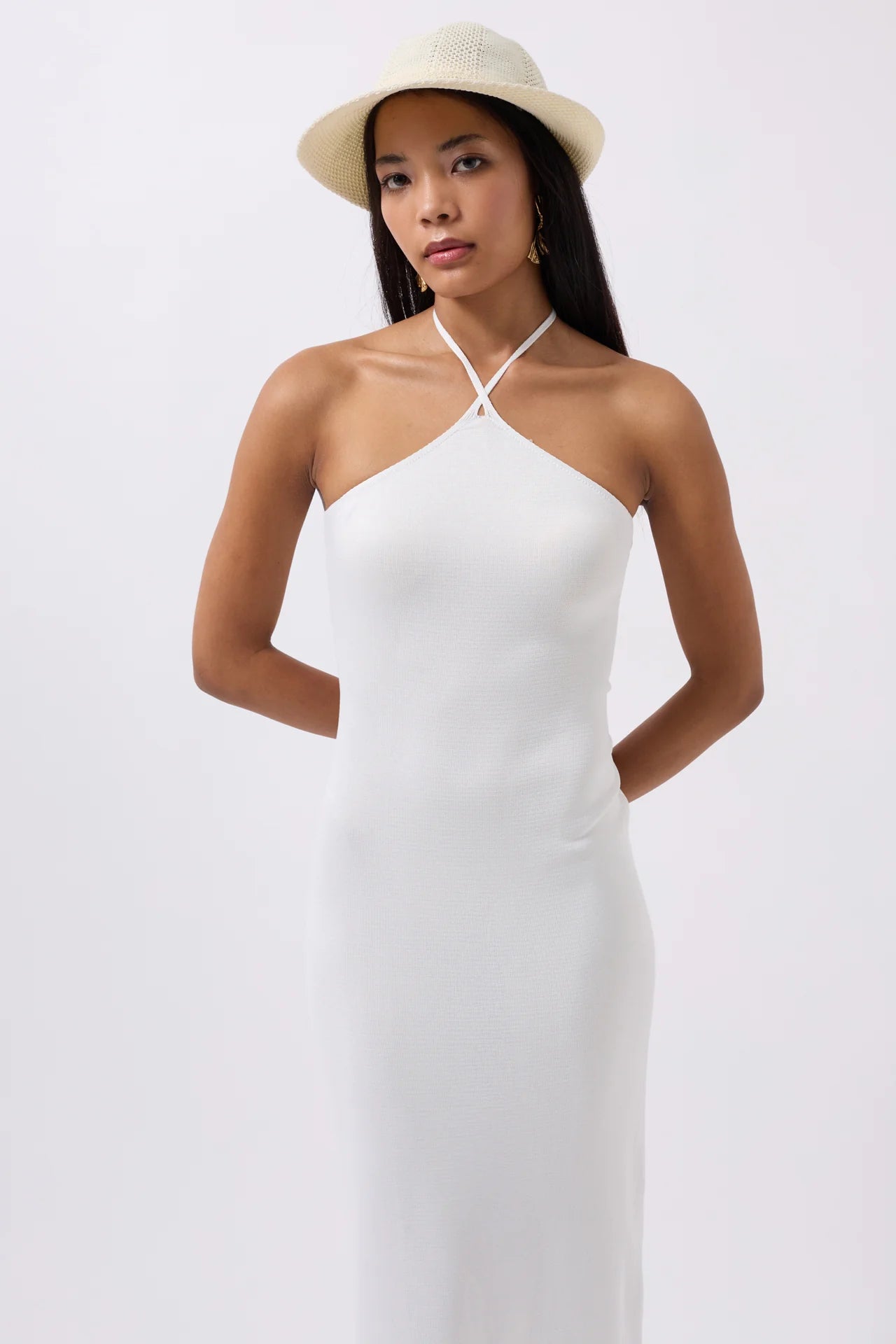 Cross Straps Maxi White Dress