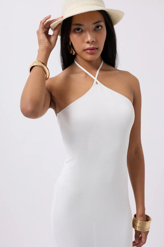 Cross Straps Maxi White Dress