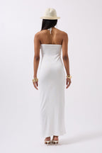 Cross Strap Maxi White Dress