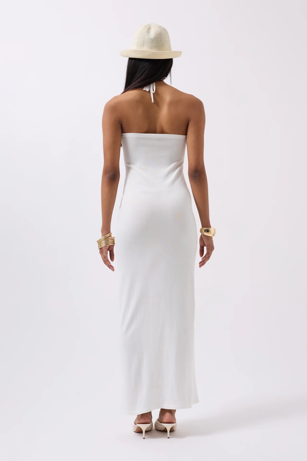 Cross Straps Maxi White Dress