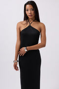 Cross Strap Maxi Black Dress