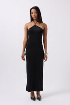 Cross Strap Maxi Black Dress