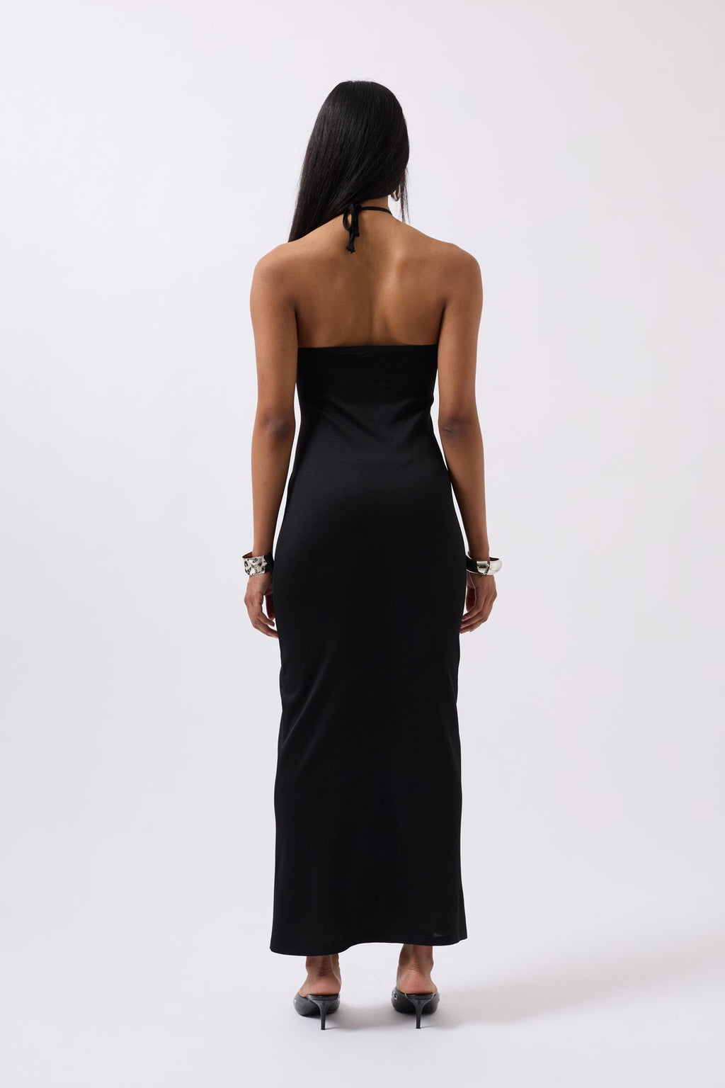 Cross Strap Maxi Black Dress