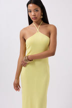 Cross Strap Maxi Yellow Dress