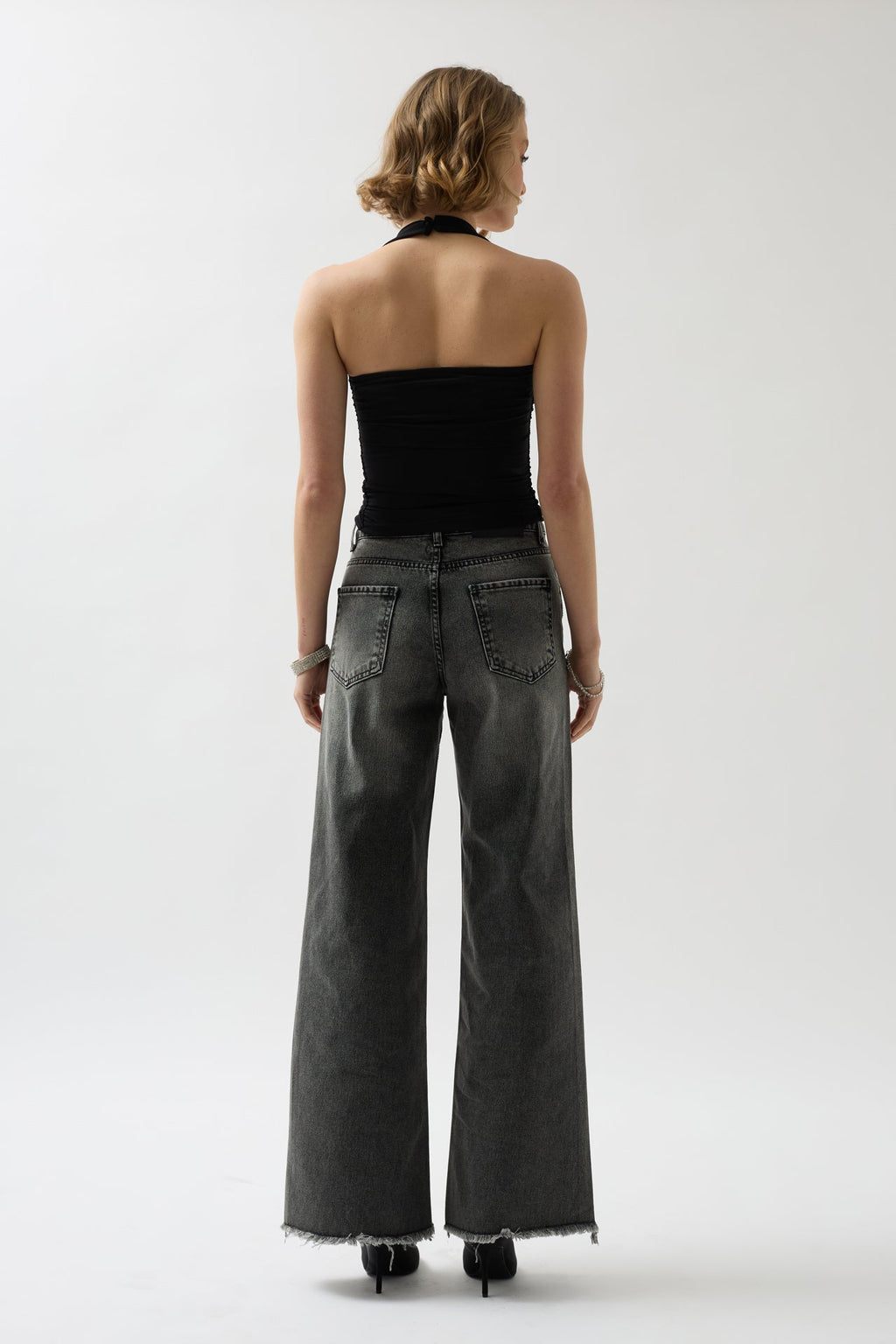 Cross Strapli Black Blouse